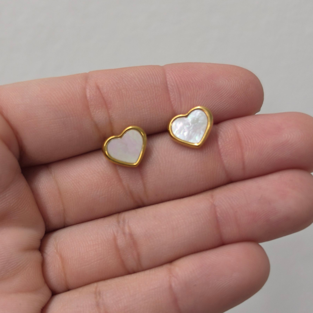 Aretes Corazón Nácar