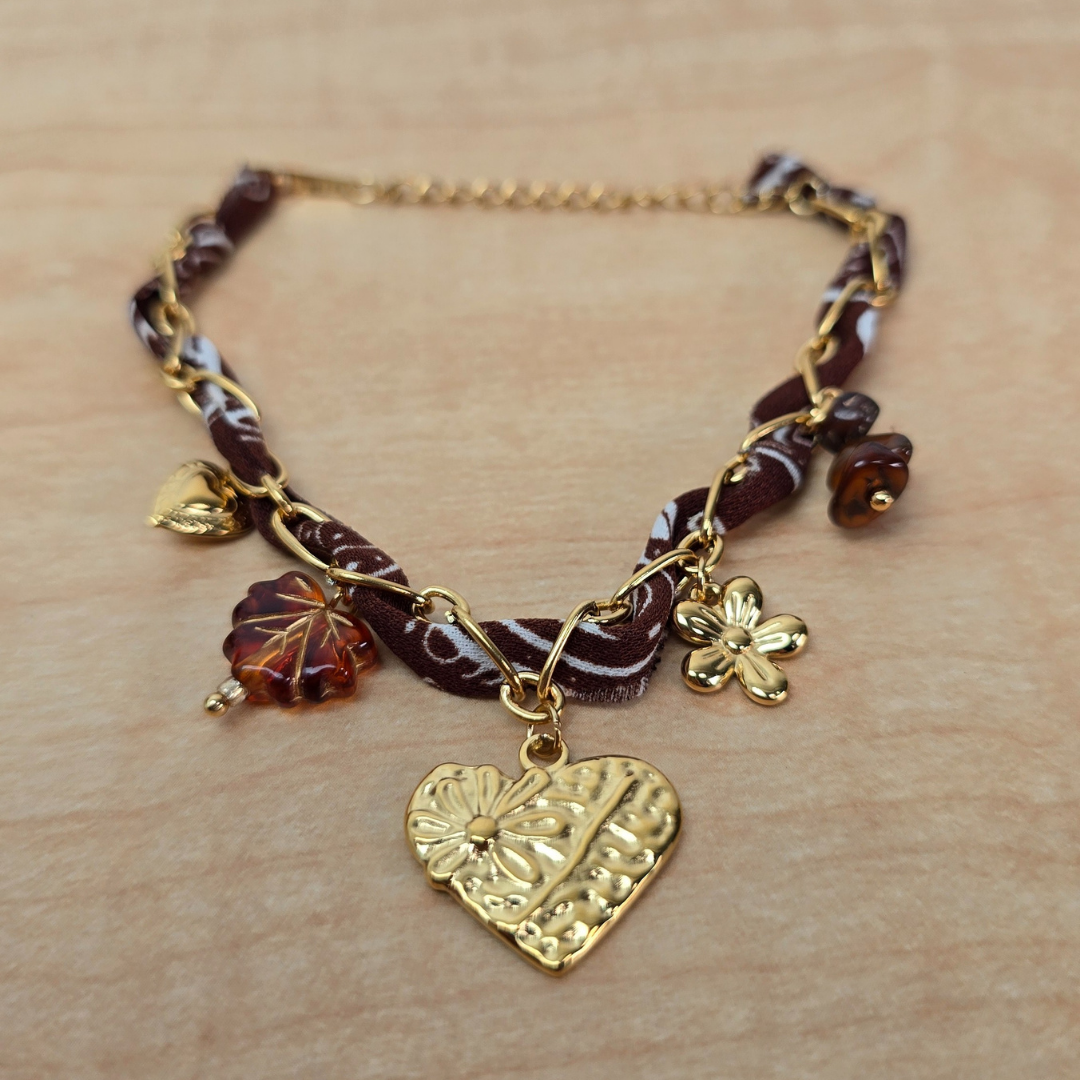 Pulsera Bohemia Corazón y Flores
