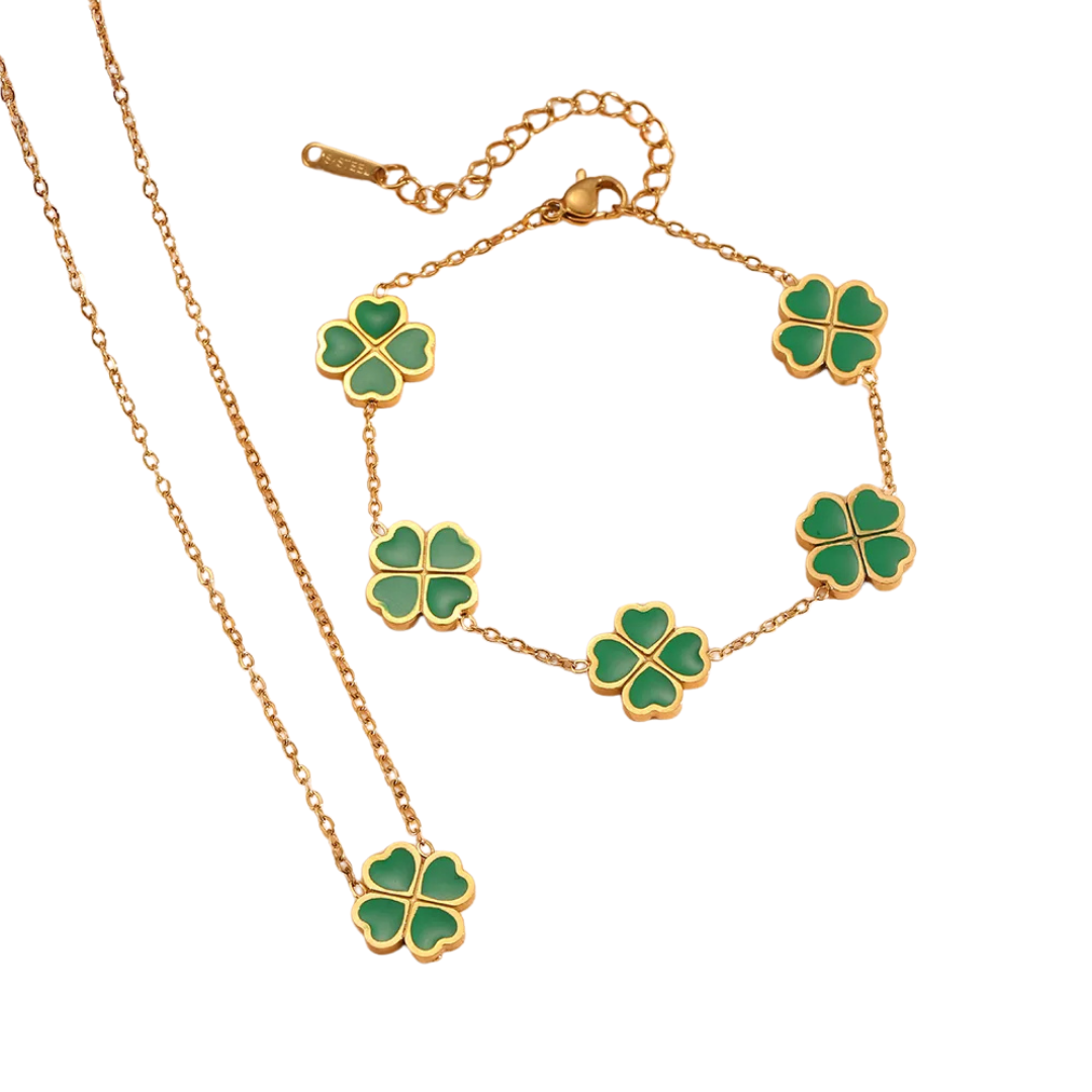 Set Collar + Pulsera Trébol