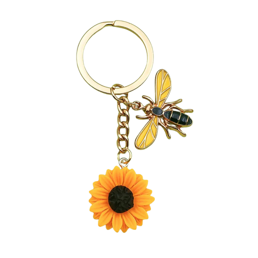 Llavero Girasol y Abejita