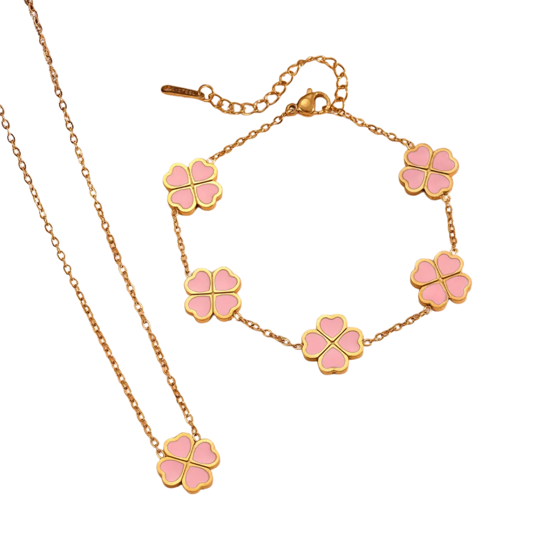 Set Collar + Pulsera Trébol