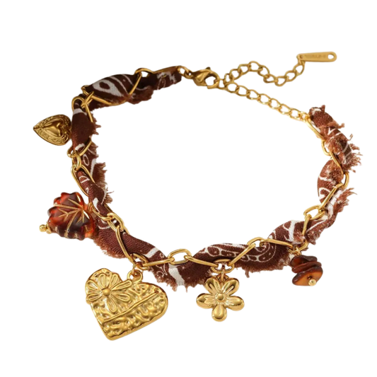 Pulsera Bohemia Corazón y Flores