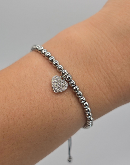 Corazón brillante Plata