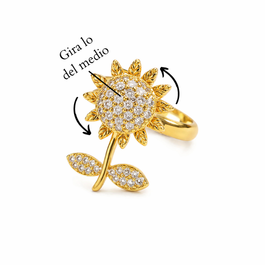 Sortija Flor Giratoria oro