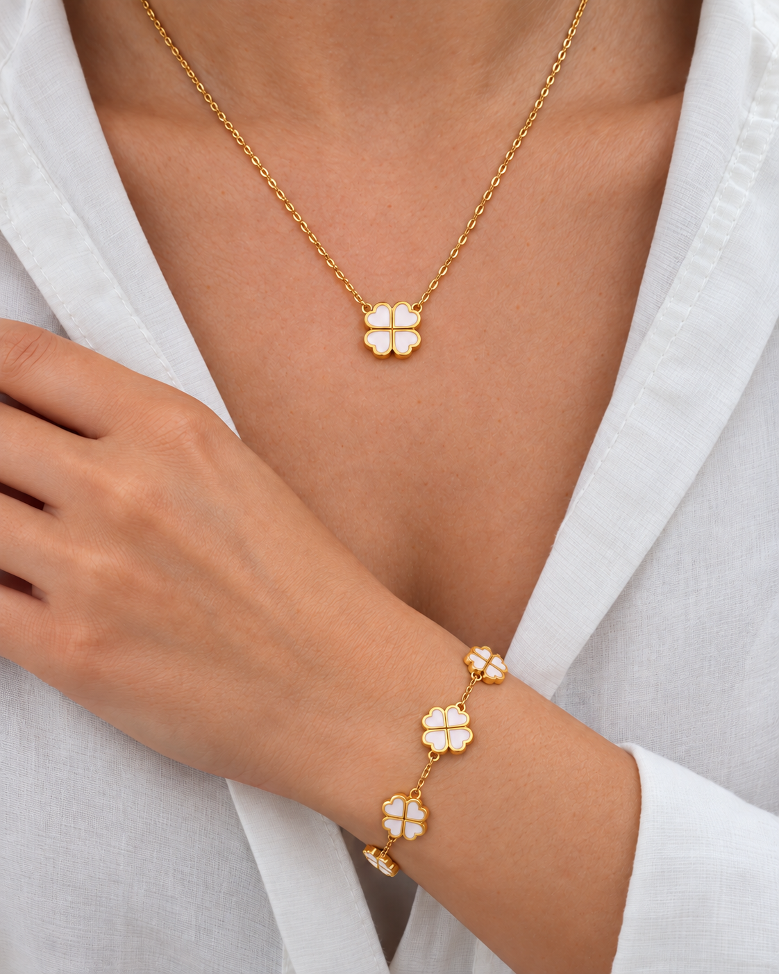 Set Collar + Pulsera Trébol
