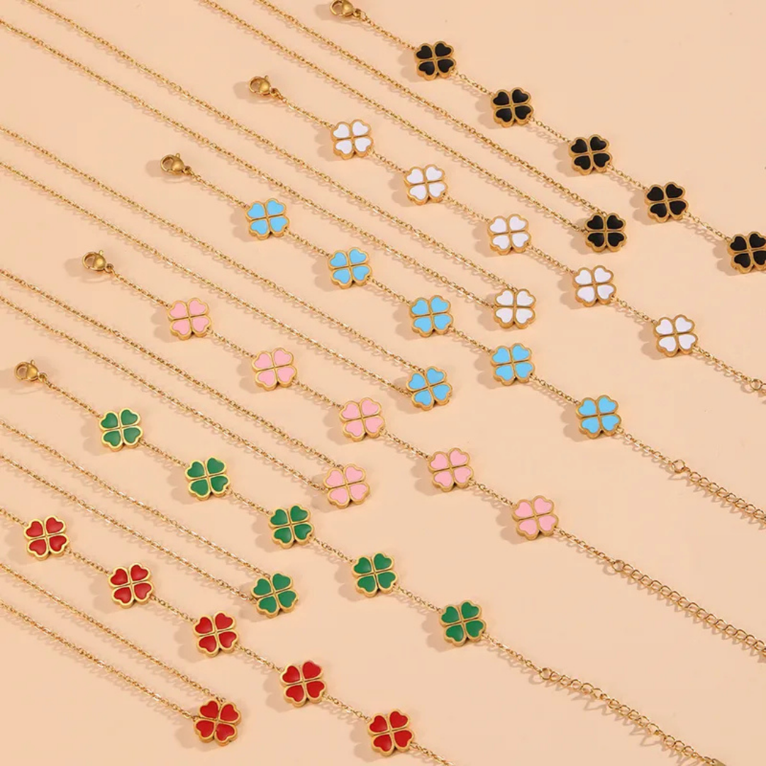 Set Collar + Pulsera Trébol