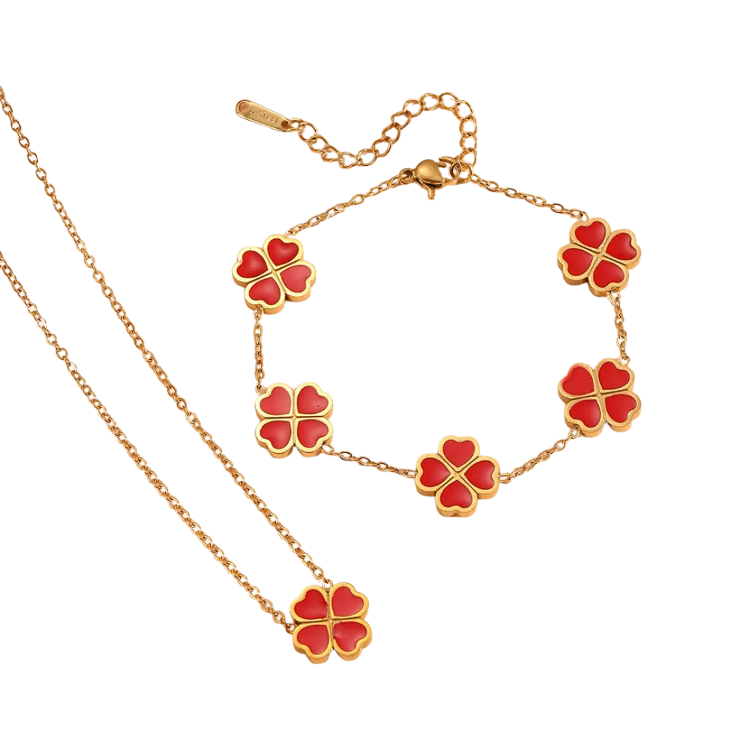 Set Collar + Pulsera Trébol