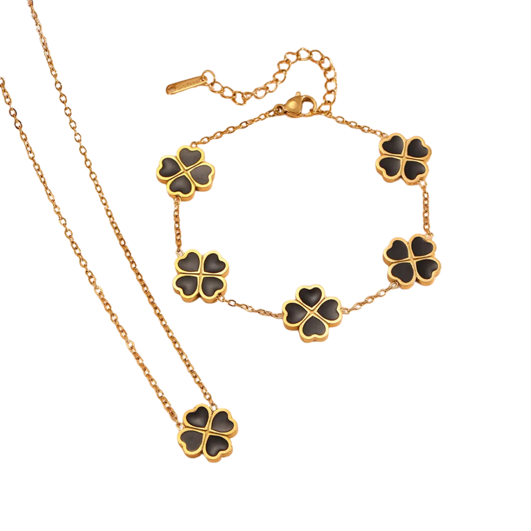 Set Collar + Pulsera Trébol