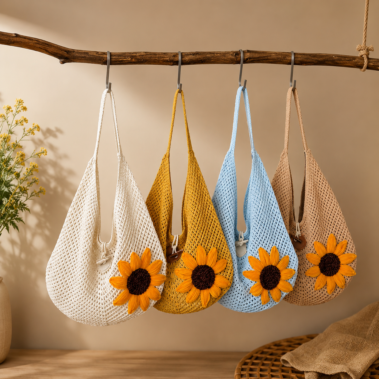 Bolsa Tejida Girasol