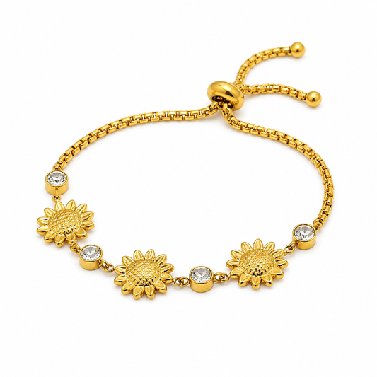 Pulsera Girasoles Brillantes