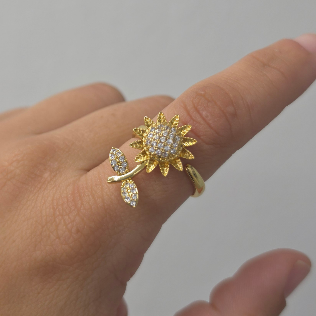 Sortija Flor Giratoria oro